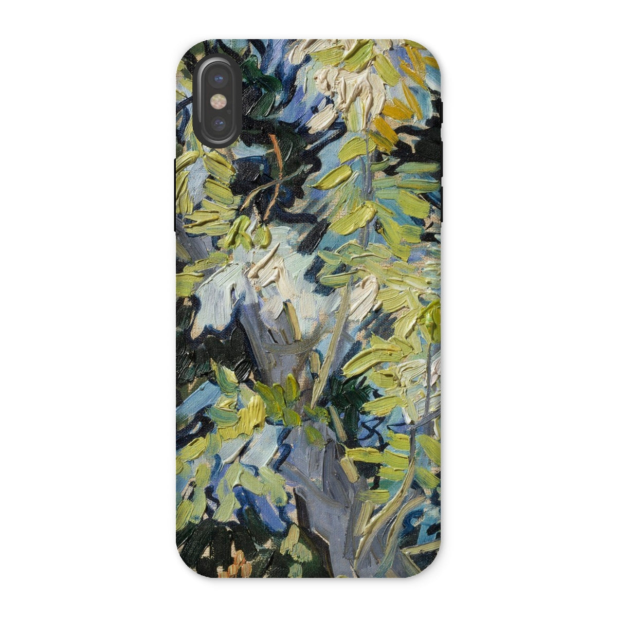 Acacia Branches Vincent Van Gogh Iphone Case, x / Matte, Phone Case Abstract Painterly Design Yellows Blues Grays