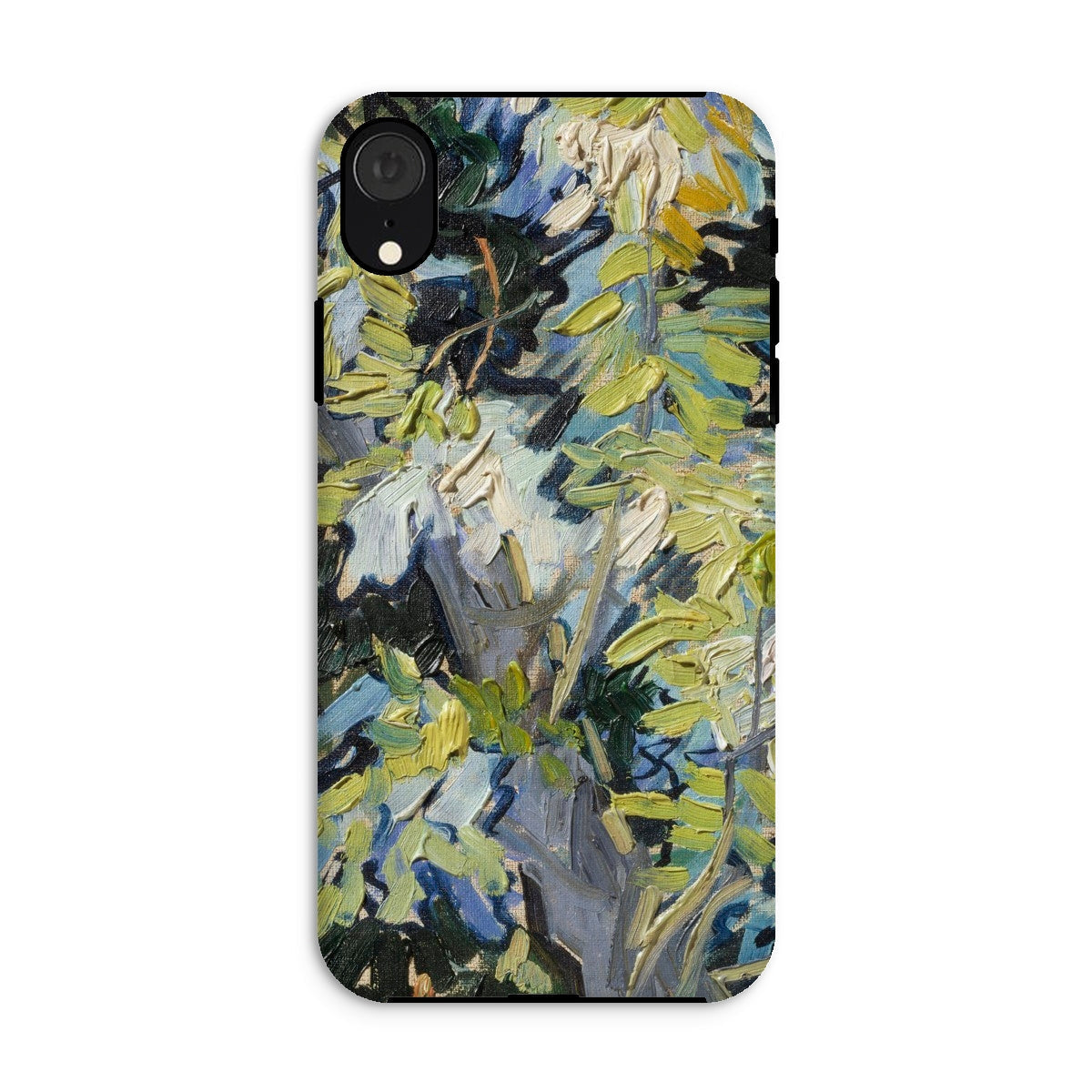 Acacia Branches Vincent Van Gogh Iphone Case, Xr / Matte, Phone Case Abstract Painterly Design Yellow Blue Gray