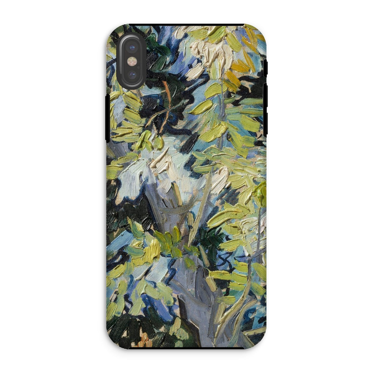 Acacia Branches Vincent Van Gogh Iphone Case, Xs / Matte, Phone Case Abstract Painterly Design Yellows Blues Grays