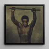 Academiestudie van een man - Franse school 19e eeuw kunstprint / Canvas, 12x12’’ / 31x31cm / Zwart frame, Posters Prints & Visual Artwork, Toby