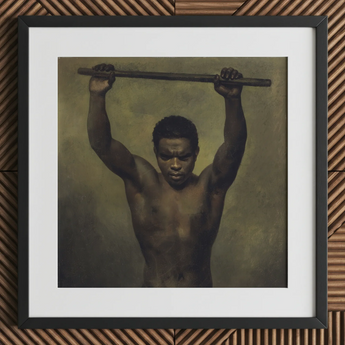 Academiestudie van een man - Franse school 19e eeuw kunstprint / Canvas, 12x12’’ / 31x31cm / Zwart frame / Passe-partout, Posters Prints & Visual