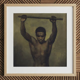 Academiestudie van een man - Franse school 19e eeuw kunstprint / Canvas, 12x12’’ / 31x31cm / Naturel frame / Passe-partout, Posters Prints & Visual