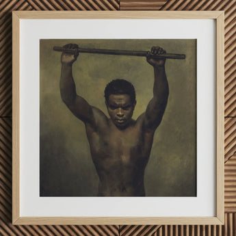 Academiestudie van een man - Franse school 19e eeuw kunstprint / Canvas, 12x12’’ / 31x31cm / Naturel frame / Passe-partout, Posters Prints & Visual