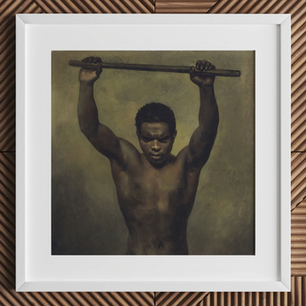 Academiestudie van een man - Franse school 19e eeuw kunstprint / Canvas, 12x12’’ / 31x31cm / Wit frame / Passe-partout, Posters Prints & Visual