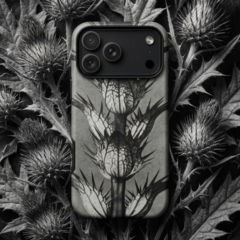 Acanthus Mollis (bear’s Breeches) - Karl Blossfeldt Phone Case Black-and-white Thistle-themed Phone Case Textured Matte Finish Karl