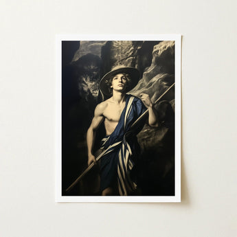 Achillean Beat - Gay Explorer Art Print / Canvas Framed Classical Painting Young Man Wide-brimmed Hat, Queer Fantasies Collide, Prints