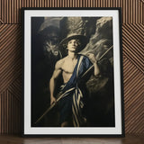 Achillean Beat - Gay Explorer Art Print / Canvas Black-framed Classical Painting Young Man Wide-brimmed, Queer Fantasies Collide, Prints
