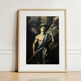 Achillean Beat - Gay Explorer Art Print / Canvas Framed Art Print Classical Male Figure Blue White Gay Explorer Art, Queer Fantasies