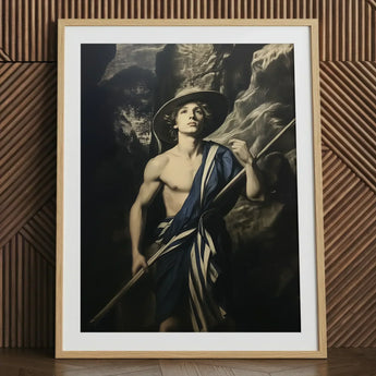 Achillean Beat - Gay Explorer Art Print / Canvas Framed Classical Painting Young Man Wide-brimmed, Queer Fantasies Collide, Prints