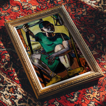 Acrobat on the Trapeze - Max Beckmann Art Print / Canvas Framed Painting Person Green Outfit Angular Stylized Pose Beckmann’s, Performer’s