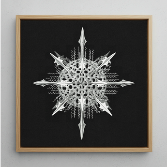Actiniae - Ernst Haeckel Ocean Life Art Print / Canvas, 12x12’’ / 31x31cm / Natural Frame, Posters Prints & Visual Artwork, Toby Leon