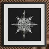 Actiniae - Ernst Haeckel Ocean Life Art Print / Canvas Detailed Silver Metallic Snowflake Artwork Intricate Symmetrical Patterns Ernst