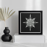 Actiniae - Ernst Haeckel Ocean Life Art Print / Canvas Framed Black White Artwork Intricate Snowflake-like Design Haeckel’s, Hypnotic