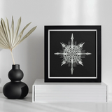 Actiniae - Ernst Haeckel Ocean Life Art Print / Canvas Framed Black White Artwork Intricate Snowflake-like Design Ernst Haeckel’s Actiniae,