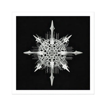 Actiniae - Ernst Haeckel Ocean Life Art Print / Canvas Intricate White Snowflake Eight Pointed Spikes Delicate Crystalline Haeckel’s,