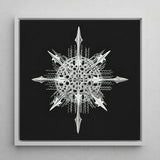 Actiniae - Ernst Haeckel Ocean Life Art Print / Canvas Silver Intricately Detailed Snowflake Artwork Sharp Symmetrical Spikes Haeckel’s,