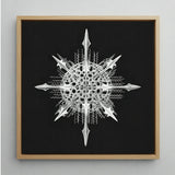 Actiniae - Ernst Haeckel Ocean Life Art Print / Canvas Silver Metallic Snowflake Artwork Intricate Spiked Arms Lace-like Haeckel’s,