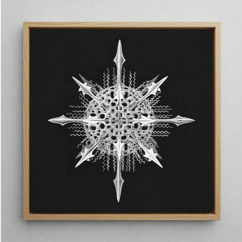 Actiniae - Ernst Haeckel Ocean Life Art Print / Canvas Silver Metallic Snowflake Artwork Intricate Spiked Arms Lace-like Haeckel’s,