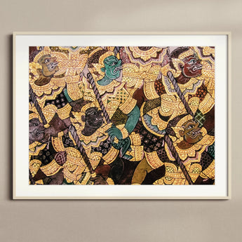 Action Men - Kunstdruck / Leinwand eines alten thailändischen Tempels, 32x24’’ / 81x61cm / Naturrahmen / Passepartoutkarton, Poster, Drucke & visuelle Kunstwerke, Toby