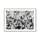 Action Men - Black and White Thai Temple Art Print, Black White Abstract Artwork Intricate Geometric Patterns Designs