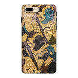 Action Men - Thai Temple Art Phone Case Iphone 8 Plus / Matte Ornate Phone Case Thai-style Mythological Figures Gold Blue Ancient Thai