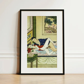 Actor and Scholar - F. M. Bertholet Collection Art Print / Canvas Black-framed Traditional-style Illustration Two Figures Intimate,