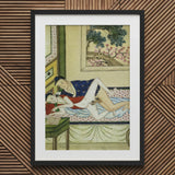 Actor and Scholar - F. M. Bertholet Collection Art Print / Canvas Framed Erotic Painting Style Japanese Shunga, Scholar’s Gaze Anchors,