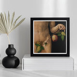 Adam - Albrecht Durer Art Print / Canvas Black-framed Classical Nude Figure Apple Branch Dürer’s Grips, Northern Renaissance Master,
