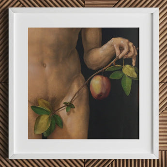 Adam - Albrecht Durer Art Print / Canvas Framed Painting Nude Figure Apple Branch Green Leaves Dürer’s Grips, Northern Renaissance Master,