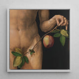 Adam - Albrecht Durer Art Print / Canvas Framed Painting Nude Male Figure Apple Branch Green Dürer’s Grips, Northern Renaissance Master,