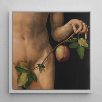 Adam - Albrecht Durer Art Print / Canvas Framed Painting Nude Male Figure Apple Branch Green Dürer’s Grips, Northern Renaissance Master,