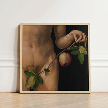 Adam - Albrecht Durer Art Print / Canvas Framed Reproduction Classical Painting Nude Male Figure Apple Dürer’s Grips, Northern Renaissance