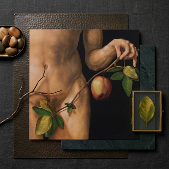 Adam - Albrecht Durer Art Print / Canvas Richly Detailed Oil Painting Nude Figure Apple Branch Dürer’s Grips, Northern Renaissance Master,