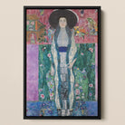 Adele Bloch-bauer - Gustav Klimt Framed Canvas, Portrait Painting Woman Wide-brimmed Hat Long Patterned Dress
