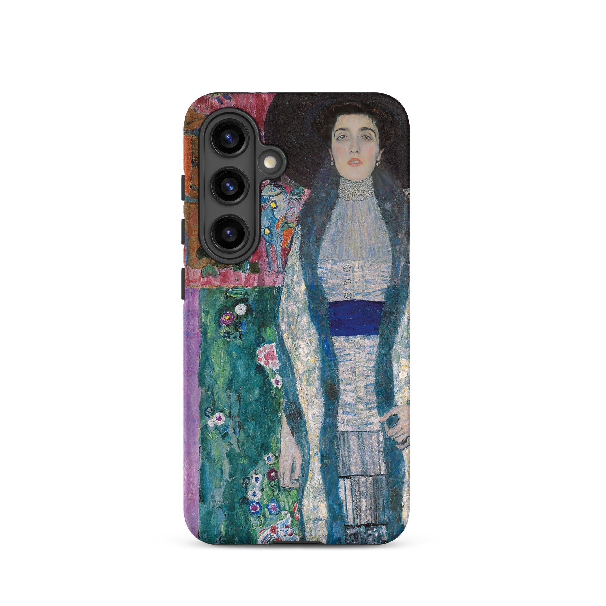 Adele Bloch Bauer Gustav Klimt Portrait Samsung Case, Galaxy S24 / Matte, Smartphone Case Classic Portrait Painting Dark Background Woman