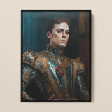 The Admiral - Barocker schwuler Marineporträt-Kunstdruck / Leinwand, 11x14’’ / 28x36cm / Schwarzer Rahmen, Poster-Drucke & visuelle Kunstwerke, Toby Leon