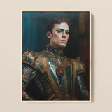 The Admiral - Baroque Gay Naval Portrait Art Print / Canvas Framed Man Ornate Dark Blue Gold Armor Ostentatious Military, Regal Splendor,