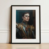 The Admiral - Baroque Gay Naval Portrait Art Print / Canvas Framed Portrait Man Ornate Metallic Armor Gold Accents Ostentatious Military