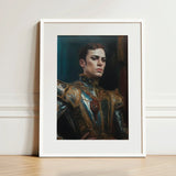 The Admiral - Baroque Gay Naval Portrait Art Print / Canvas Framed Man Ornate Metallic Armor Gold Accents Ostentatious Military, Regal