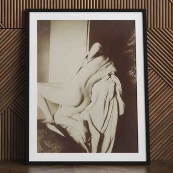 After the Bath - Edgar Degas Art Print / Canvas Black-framed Art Print Sepia-toned Photograph Nude Figure Draped Edgar Degas Art, Print,