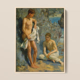 After the Bath - Henry Scott Tuke Art Print / Canvas, 12x16’’ / 31x41cm / Natural Frame, Posters Prints & Visual Artwork, Toby Leon