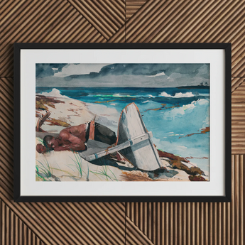 After the Hurricane - Lámina artística de Winslow Homer / Lienzo, 30x20’’ / 76x51cm / Marco negro / Paspartú, Pósters, impresiones y obra visual, Toby