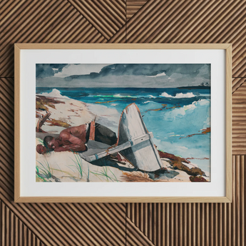 After the Hurricane - Lámina artística de Winslow Homer / Lienzo, 30x20’’ / 76x51cm / Marco natural / Paspartú, Pósters, impresiones y obra visual, Toby