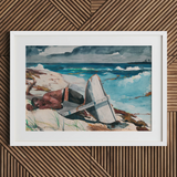 After the Hurricane - Lámina artística de Winslow Homer / Lienzo, 30x20’’ / 76x51cm / Marco blanco / Paspartú, Pósters, impresiones y obra visual, Toby