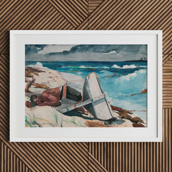 After the Hurricane - Lámina artística de Winslow Homer / Lienzo, 30x20’’ / 76x51cm / Marco blanco / Paspartú, Pósters, impresiones y obra visual, Toby