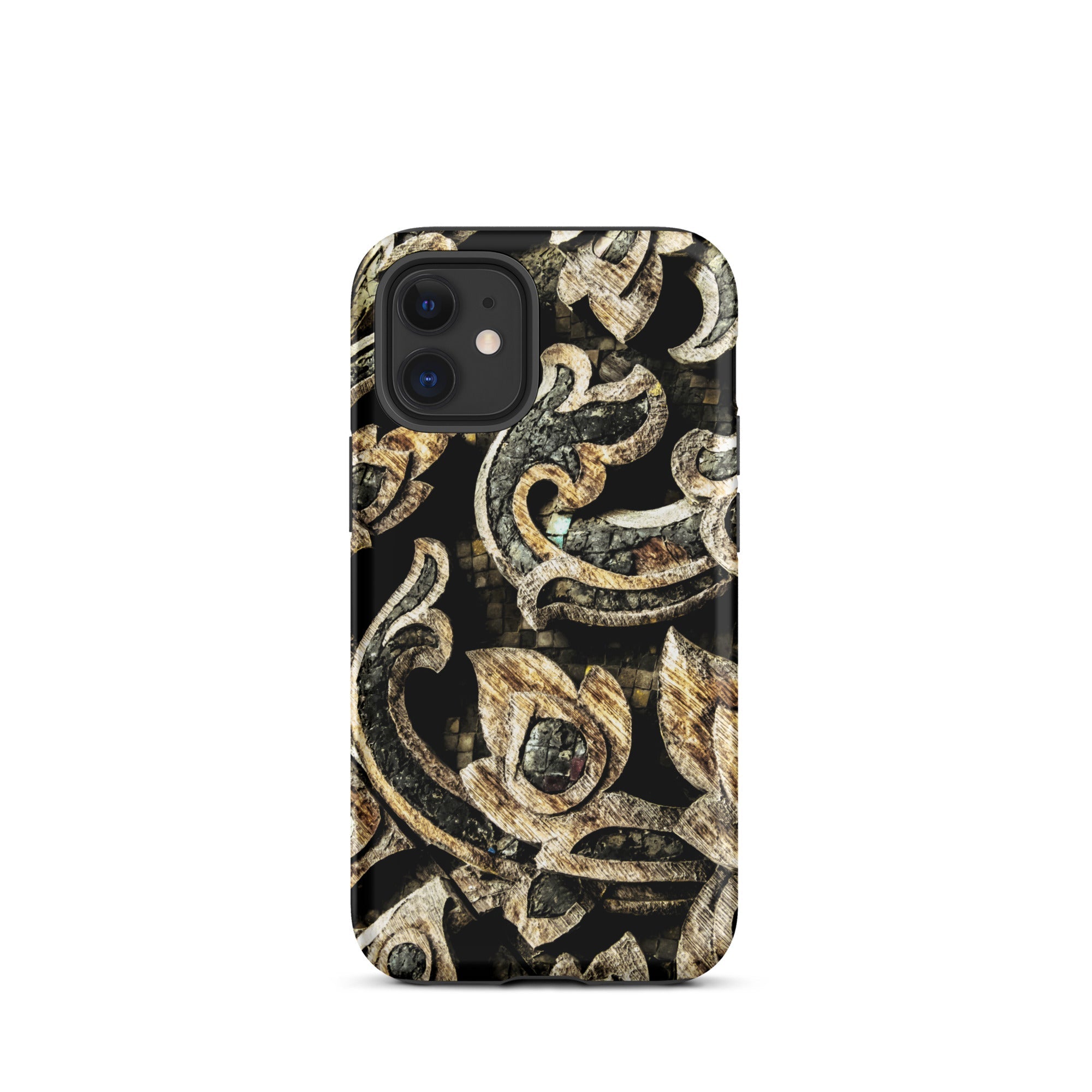 Against the Grain - Ancient Thai Woodwork Iphone Case, 12 Mini / Matte, Ornate Patterned Phone Case