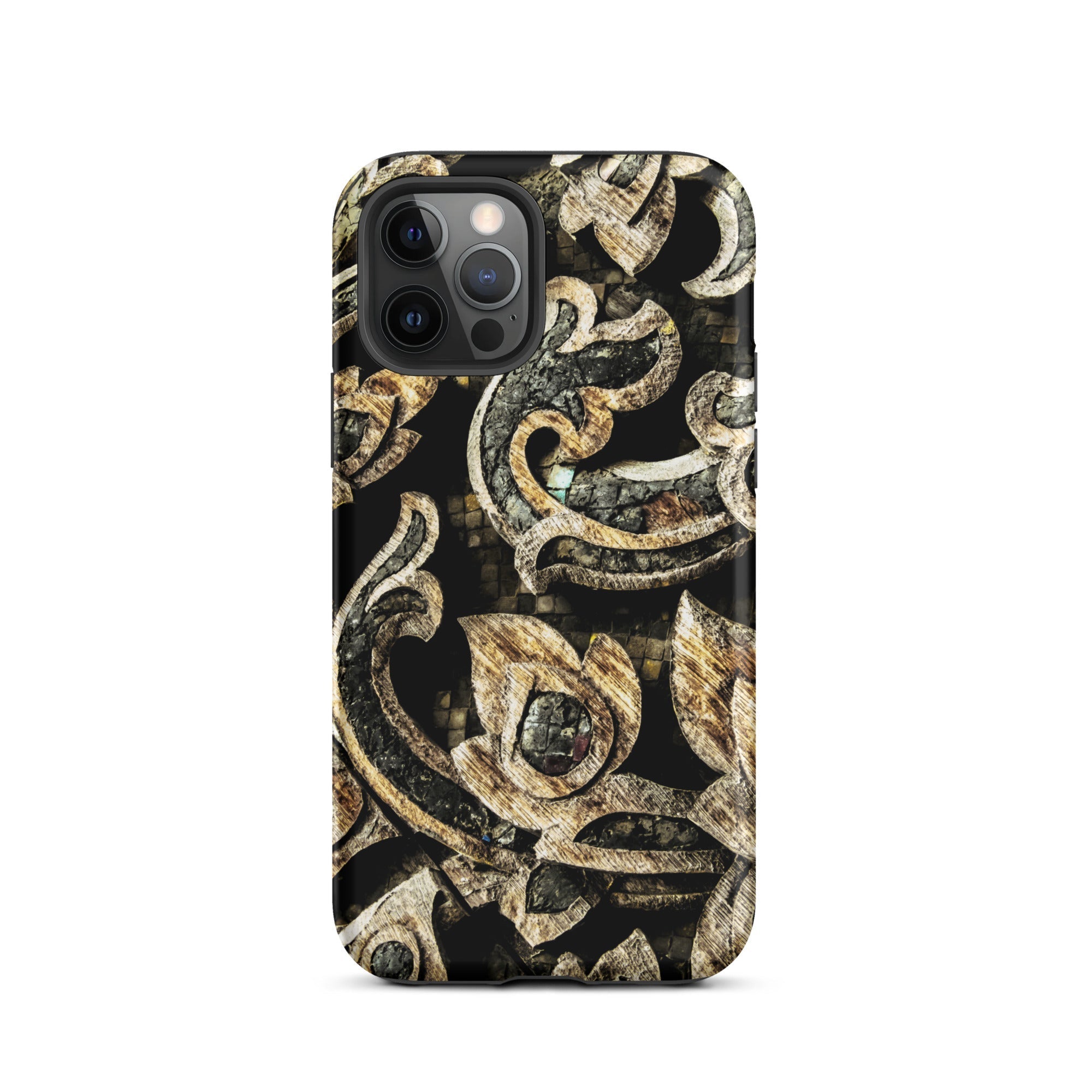 Against the Grain - Ancient Thai Woodwork Iphone Case, 12 Pro / Matte, Ornate Patterned Phone Case