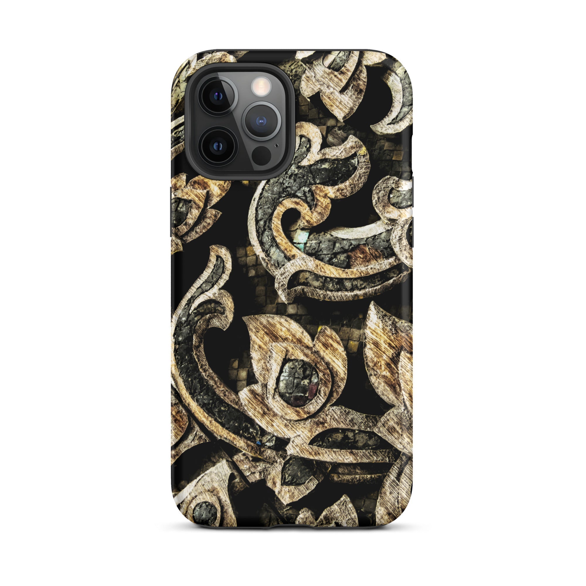 Against the Grain - Ancient Thai Woodwork Iphone Case, 12 Pro Max / Matte, Ornate Patterned Phone Case