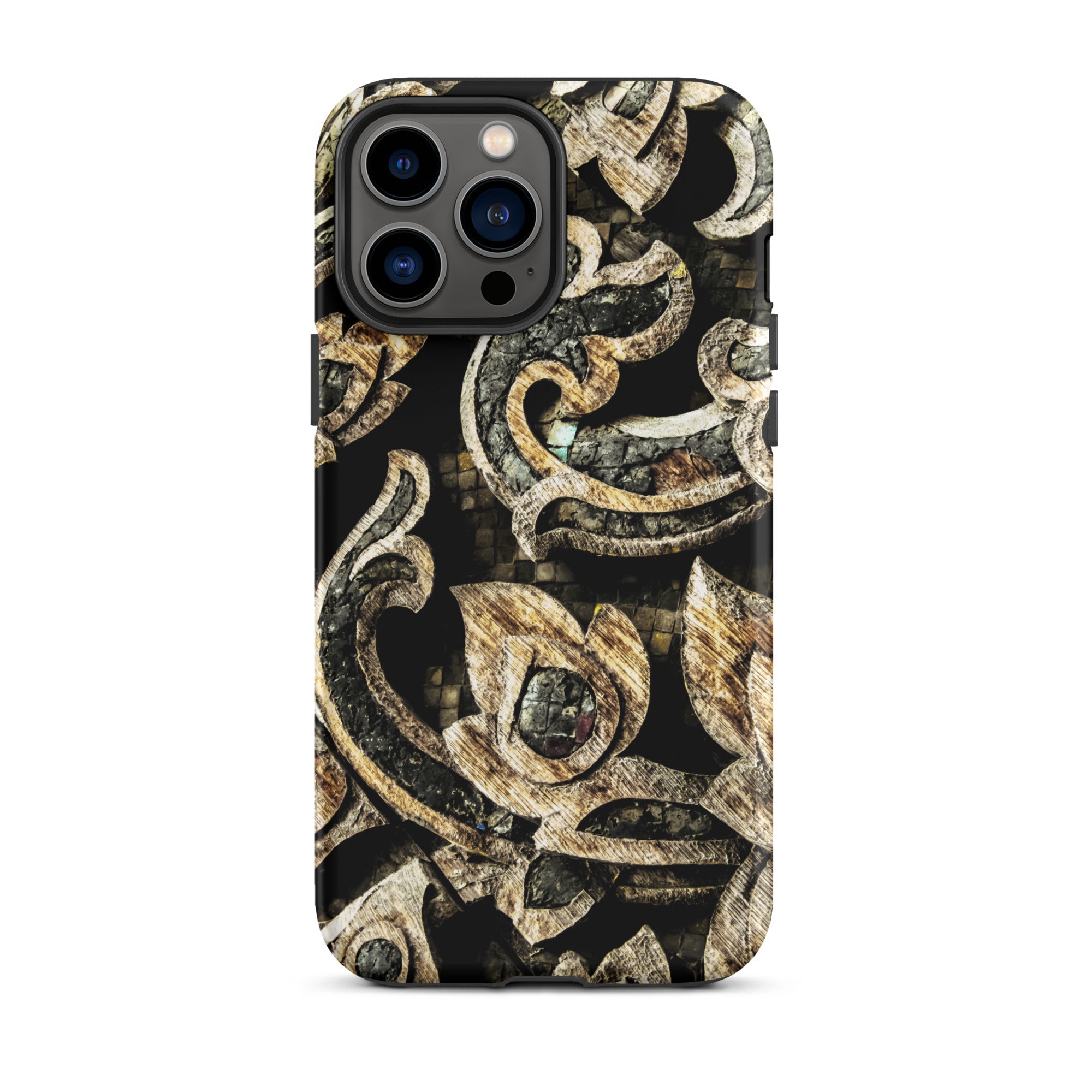 Against the Grain - Ancient Thai Woodwork Iphone Case, 13 Pro Max / Matte, Ornate Patterned Phone Case