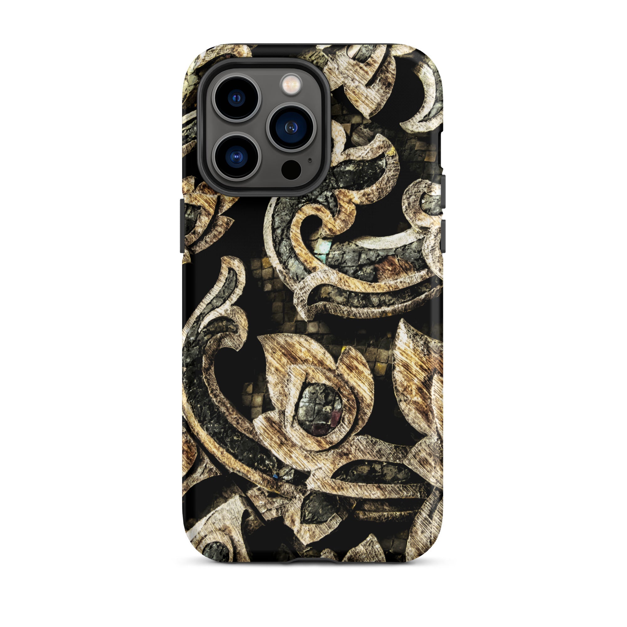 Against the Grain - Ancient Thai Woodwork Iphone Case, 14 Pro Max / Matte, Ornate Patterned Phone Case